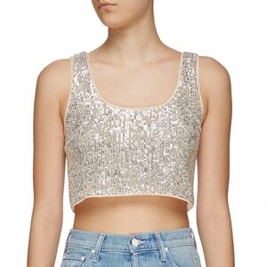 Self Portrait Stretch Sequin Crop Top US 6 Self-Portrait